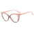 INS Internet Celebrity Same Color Matching Cat Eye Plain Glasses TR90 Anti-Blue Light Retro with Myopic Glasses Option European and American Spectacle Frame