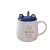 Keyin Blue Bear Ceramic Cup Wholesale Household Water Cup Student Cartoon Mug with Lid Office Coffee Cup