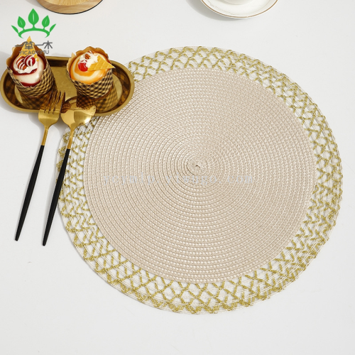 round phnom penh hollow pp placemat coaster hotel table insulation mat solid color series western-style placemat table decorations