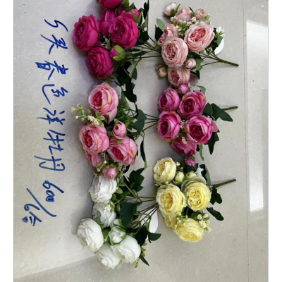 5 Heads Spring Color Ranunculus Asiaticus Artificial Flower Home Decoration Silk Flower Wholesale Factory Direct Sales