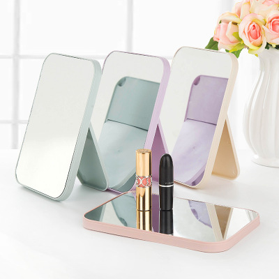 2444 Rectangular Desktop Mirror HD Makeup Mirror Desktop Dressing Mirror Foldable and Portable Cosmetic Mirror