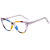 New Fashion TR90 Core Insert Anti-Blue Light Spring European and American Avant-Garde Plain Glasses Ins Internet Celebrity Cat Eye Catwalk Glasses