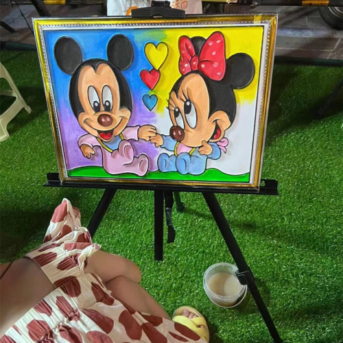 Children‘s Handmade DIY Stereograph Simple 3D Art Three-Dimensional Graffiti Color Painting Watercolor Color Filling Painting Factory Wholesale