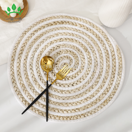 nordic simple cotton string woven coaster thickened heat insulation dining table cushion hand-woven tableware household water cup placemat