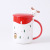 Cartoon Animal Ceramic Mug Elk Christmas Style Big Red Water Cup
