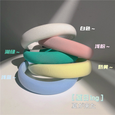 South Korea Dongdaemun Gentle Cream Color Cute Multi-Color Candy Color Sponge Headband Temperament Outdoor All-Matching Headband