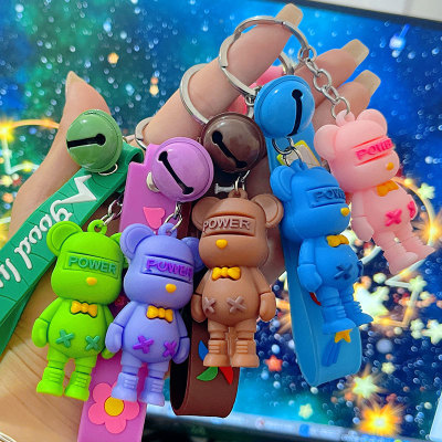 Trending Cartoon Bear Keychain Cute Stereo Toy Bag Package Pendant Car Key Ring Scan Code Gift Wholesale