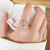 Beads Personality Simple Silver Ring Non-Fading Elastic String 925 Sterling Silver Ring Ins Style Niche Ring Wholesale Female