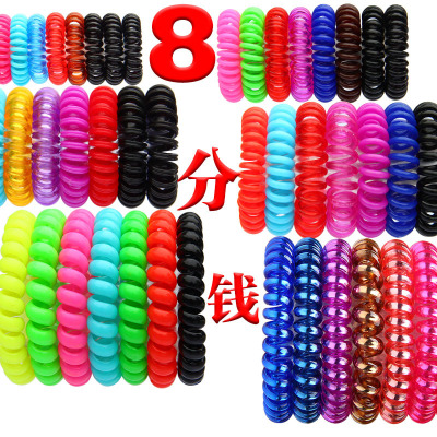 Plastic High Elastic Spring Coil Bracelet Hotel Bath Elastic Rubber Hair Band Rope Large, Medium and Small Phone Line Hair Ring Small Gift Batch