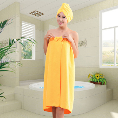 Factory in Stock Mixed Batch Microfiber Bow Tube Top Towel Cute Korean Bath Skirt Hair-Drying Cap Set Wholesale