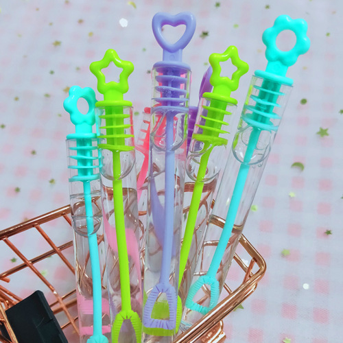 Factory Wholesale 48 PCs Bubble Water Mini Bubble Stick Portable Test Tube Bubble Glue Blowing Water Toys