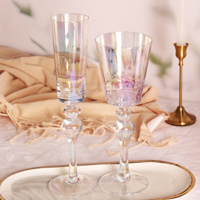 Factory Direct Supply Rainbow Champagne Glass Ritual Goblet Dessert Wine Glass Crystal Glass Sparkling Wine Glass Sparkling Wine Glass