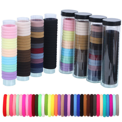 Tiktok Hot-Selling New Arrival Korean Style Barrel Towel Hair Ring 20 Pieces Seamless High Elastic Hair Ring Hair Rope Hair Accessories for Women