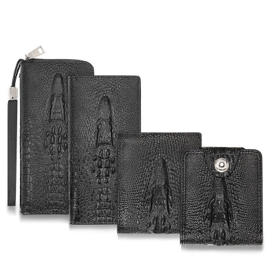 New Crocodile Pattern for Men Series Business Short and Long Wallet Multi-Functional Large Capacity Business Wallet Factory Direct Supply