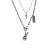 Joint Movable Rabbit Pendant Necklace Ins Double-Layer Hip Hop Men and Women Fashion Cross Necklace Personality Trend