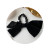 Elegant Classic Style Large Butterfly Bowknot Hair Ring Textured Fabric Pleated Hair Rope Black Rubber Band Korean Style