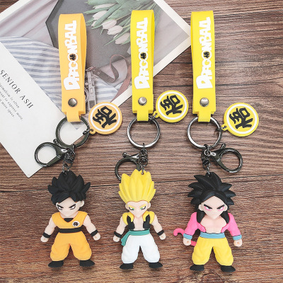 Cartoon Anime Dragon Ball Silicone Doll Key Chain Student Schoolbag Car Key Pendant Small Gift Wholesale