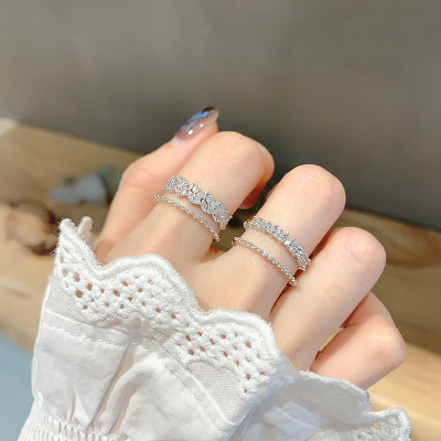 Korean 2021 New Fashion Ins Same Petal Index Finger Ring Korean-Style Chic and Unique Ring Female Opening Adjustable