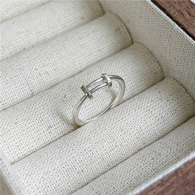 Full-Body S925 Sterling Silver Glossy Cylindrical Push-Pull Ring Couple's Japanese and Korean Simple Index Finger Ring Jewelry Wholesale