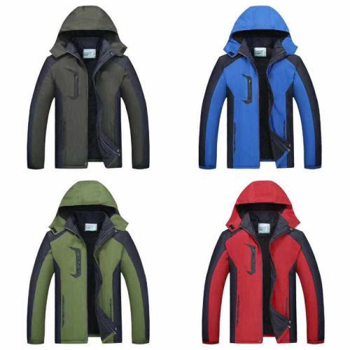 running rivers and lakes exhibition stall autumn and winter jacket men‘s and women‘s sports and leisure fleece-lined thickened warm outdoor mountaineering clothes