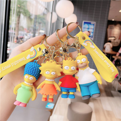 The Simpsons Simpsons Cartoon Anime Doll Couple Bags Pendant Creative Car Key Ring