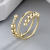 Women's Ring Unique Design Minority Simple Gold Ring Ins Dual Layer Open-End Adjustable Decompression Ring