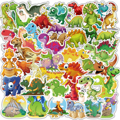 50 Sheets/100 Sheets Non-Infringement Dinosaur Cartoon Graffiti Stickers Luggage Skateboard Refrigerator Motorcycle Waterproof Stickers