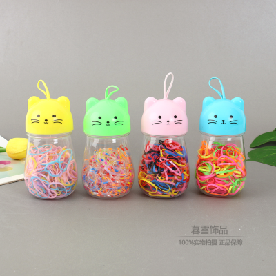 Cat Bottled Strong Pull Constantly Tied Hair High Elasticity Children Do Not Hurt Hair Disposable Rubber Band Hair Rope Hair Ring Rope