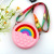 Rainbow Coin Purse Coin Bag Female Creative Mini Silicone Zipper Earphone Bag Candy Color Wrist Strap Key Case