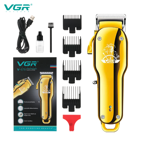 Vgr678 Metal Electric Hair Clipper High-Power Fine-Tuning Gradient Electrical Hair Cutter Hair Salon Household Oil Head Electric Clipper