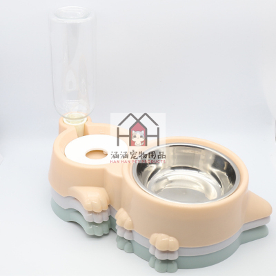 Pet Feeder Automatic Water Dispenser Drinking Double Bowl Dog Bowl Automatic Pet Feeder Feeder Stainless Steel Dog Food Bowl Cat Bowl