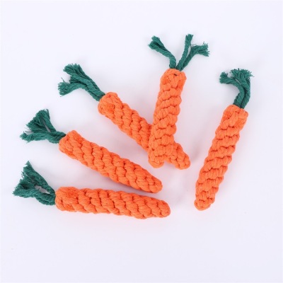 Pet Cotton Rope Toy Wholesale Woven Carrot Puppy Dog Molar Rod Puppy Woven Stuffy Bite-Resistant Pet Supplies