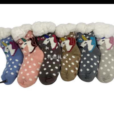 Children 'S Floor Socks Winter Indoor Thickening Non-Slip Warm Pony Animal India South America Europe America Russia Best Selling