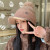 Women's Hat Autumn Winter Korean-Style Fleece-Lined Thickened Warm Hat Fur Ball Duck Tongue Knitted Hat Plush Bonnet Letters Woolen Cap