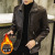 Fleece-Lined Thick Leather Coat Men's Winter Fashion Brand Men's Jacket Trendy Casual Fur Leather Jacket