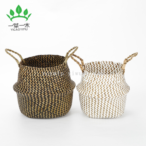 straw woven flowerpot flower basket knitted basket nordic style straw basket decorative flower basket woven grass basket ornaments