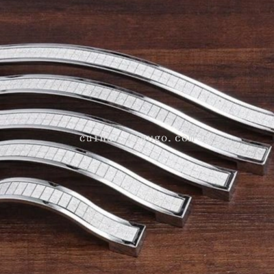 Furniture Hardware Wardrobe and Cabinet Drawer Handle Zinc Alloy Thin and Glittering Handle