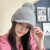 Women's Hat Autumn Winter Korean-Style Fleece-Lined Thickened Warm Hat Fur Ball Duck Tongue Knitted Hat Plush Bonnet Letters Woolen Cap