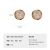 Korean Retro Square Simple Corrugated Earrings Trendy New Sterling Silver Needle French round Opal Stone Ear Studs Women