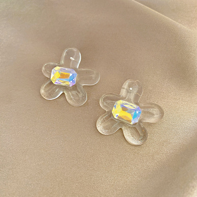 Tendy Mori Girl Flower Earrings Geometric All-Match Indie Pop Earrings Design Sense All-Match Fashion Earrings Wholesale