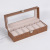 Simple Fashion Pu Jewel Case Sealed Dustproof Jewelry Box Visual Watch Bracelet Necklace Grid Storage Box