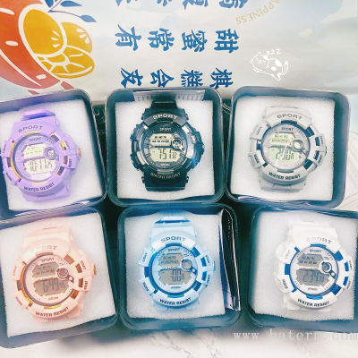 INS Korean Style Boxed Luminous Sports Unicorn Children's Electronic Watch Harajuku Style Young Boys and Students Watch