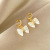 Simple Graceful Bow Earrings Female Online Influencer High Profile Retro Earrings Unique Design All-Match Earrings