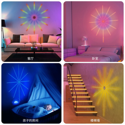 LED Smoke Lamp RGB Magic Color Lighting Chain Remote Control/Mobile Phone Bluetooth Dimming USB Interface Voice Control Rhythm Lighting Chain