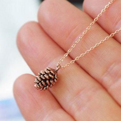 Trade Cross-Border Simple Necklace Personalized Necklace Pine Nuts Plant Specimen Necklace Amazon Popular Necklace