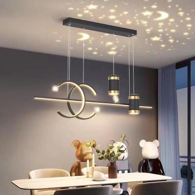 Modern Minimalist Dining Room Chandelier Cozy and Romantic Starry Sky Led Internet Celebrity Smart Creative Nordic Dining Table Bar Lamp