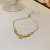 Gold Plating Korean Style Internet Popular Summer Trendy Fairy Temperamental Diamond-Embedded Opal Petal Flower Bracelet