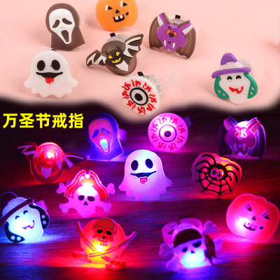 Christmas Halloween Ring Luminous Christmas Eve Finger Lights LED Flash Pumpkin Luminous Bracelet Children's Toy