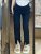 Women's Thick Pants with Small Legs Autumn and Winter New plus Size Not Show Wide Hip Black Stretch Split Denim (Ankle-Length Pants) Tide