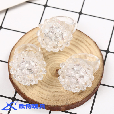 Strawberry Transparent White Light Soft Plastic Luminous Ring Wedding Concert Christmas LED Flash Ring Manufacturer